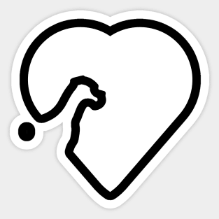 The Heart of the Uncropped Great Dane Love Sticker